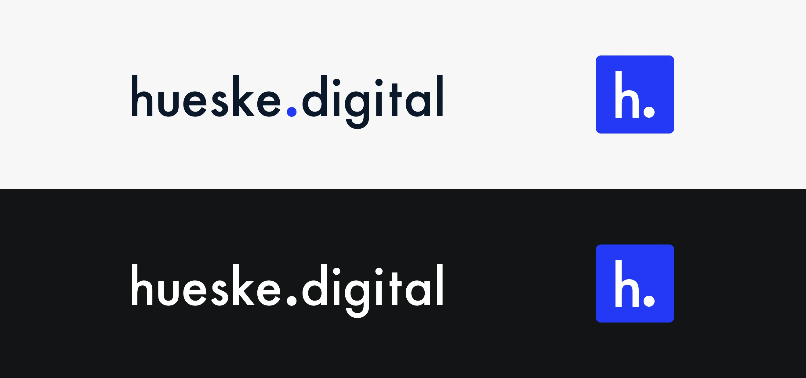 hueske.digital logo and its square variant